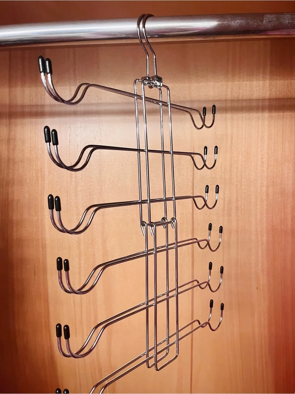 Multi-Tier Metal Closet Organizer Hanger - Silver
